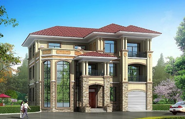 占地二百多平的三層歐式復(fù)式別墅設(shè)計圖，帶有室內(nèi)車庫