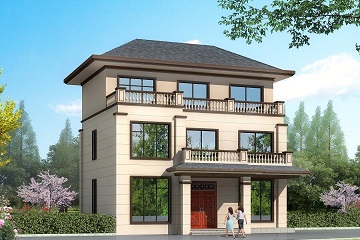 新中式三層自建別墅設(shè)計(jì)圖，占地116平方米，小戶型精品自建房屋