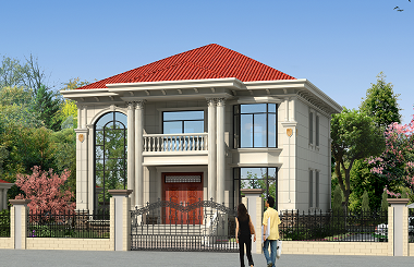 銷量超高的一款二層復(fù)式小別墅設(shè)計(jì)圖，帶有配套庭院設(shè)計(jì)