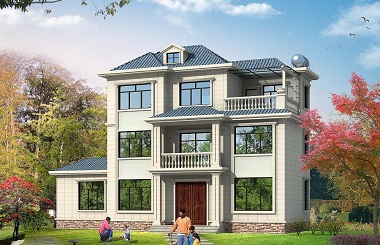 17*7現(xiàn)代簡(jiǎn)約三層自建房屋設(shè)計(jì)圖，可做獨(dú)立廚房