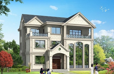 法式三層精品復(fù)式別墅設(shè)計圖，高端大氣，精致美觀，帶有室內(nèi)車庫