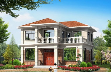 非常受歡迎的一款小戶型二層自建房屋設計圖，配色經(jīng)典，經(jīng)濟實用