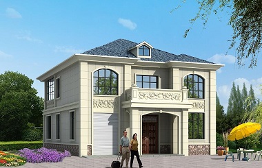 精品二層自建房屋設計圖，帶有室內(nèi)車庫