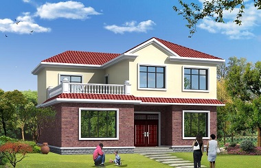 精致二層自建房屋設(shè)計圖，占地170平方米，造價35萬