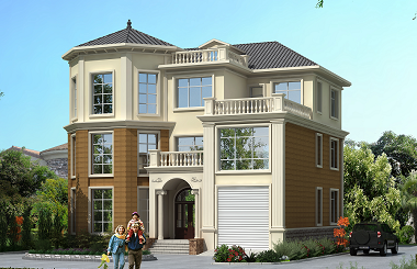 非常實(shí)用的一款古典歐式自建別墅設(shè)計(jì)圖，戶型經(jīng)典，帶有室內(nèi)車庫