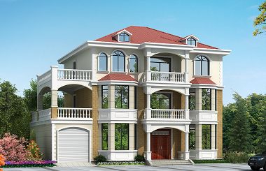 占地200平方米，造價50萬左右有的三層自建房屋設(shè)計(jì)圖，帶有室內(nèi)車庫