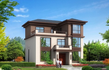 新中式三層復(fù)式自建別墅設(shè)計圖，占地126平方米，小戶型，經(jīng)濟(jì)實用