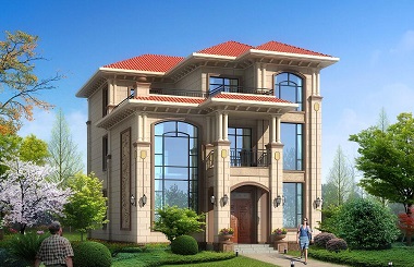 11*16m歐式三層自建別墅設(shè)計(jì)圖，占地165平方米