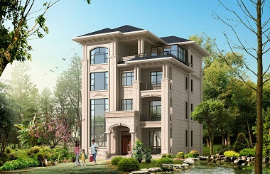 歐式四層復(fù)式自建房屋設(shè)計(jì)圖，10*14.5m，占地142平方米，經(jīng)濟(jì)實(shí)用