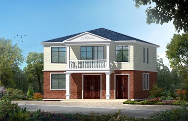 農(nóng)村自建二層房屋設計圖，含多個角度效果圖