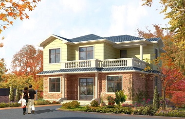 溫馨的二層自建房屋設(shè)計(jì)圖，13.74*12.57m,造價(jià)25萬左右