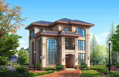 歐式三層復式別墅設計圖，帶有庭院設計