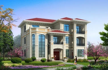 歐式高端三層復(fù)式別墅設(shè)計(jì)圖，占地160平方米，豪華自建房屋