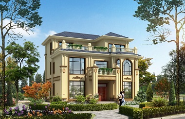 歐式三層自建別墅設計圖，帶有庭院規(guī)劃設計，性價比超高