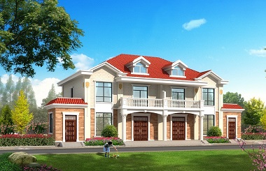 經(jīng)典二層雙拼別墅設(shè)計(jì)圖，單戶(hù)造價(jià)20萬(wàn)左右