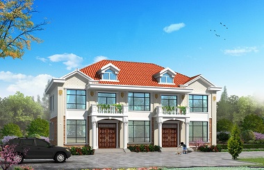 布局完善采光良好的二層雙拼別墅施工圖，單戶(hù)造價(jià)20萬(wàn)左右