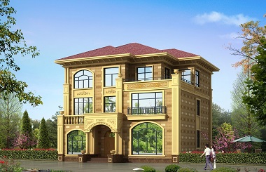 13*14m復(fù)古歐式三層復(fù)式別墅設(shè)計(jì)圖，造價40萬左右，含全套完善施工圖紙