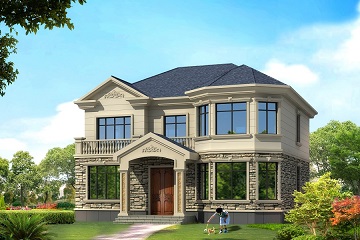 復(fù)古二層小別墅設(shè)計圖，美觀實用造價25萬左右