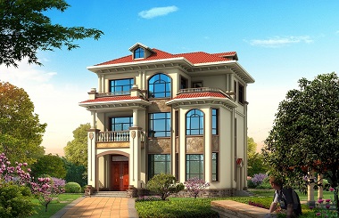 精美三層歐式田園小別墅設(shè)圖，造價(jià)30萬(wàn)左右