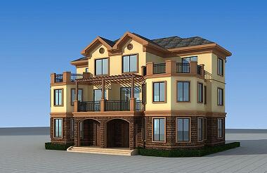 古典復(fù)式三層雙拼別墅設(shè)計(jì)圖，造價(jià)合理