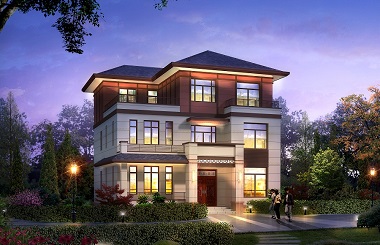 經(jīng)典三層復(fù)式別墅設(shè)計圖，中式風(fēng)格，占地140平方米，大小適中