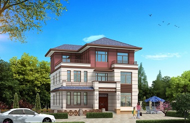 精品中式三層自建別墅設(shè)計圖，復(fù)式客廳，造價30萬左右