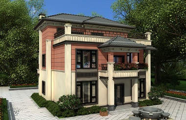 中式三層自建別墅設(shè)計(jì)圖，農(nóng)村自建三層別墅