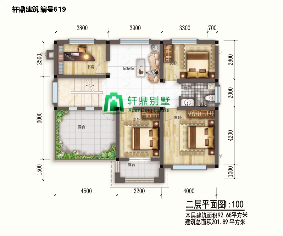 新中式二層自建別墅設計圖平面，含全套完善施工圖紙2.jpg