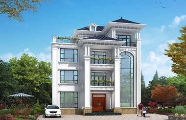 歐式四層自建別墅設計圖，一款非常大方的別墅設計