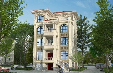 精致四層自建別墅設(shè)計圖，帶有架空層，可做室內(nèi)車庫