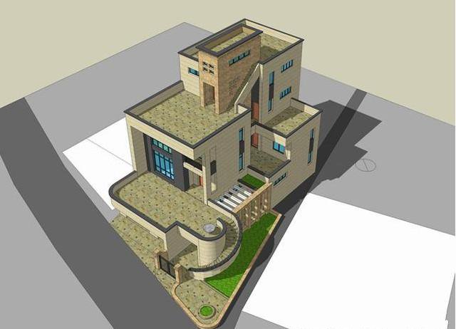 一層完全作為商鋪，二層以上，每層都有大露臺(tái)，是設(shè)計(jì)師給自己老宅精心設(shè)計(jì)的作品，建成之后的效果非常完美!