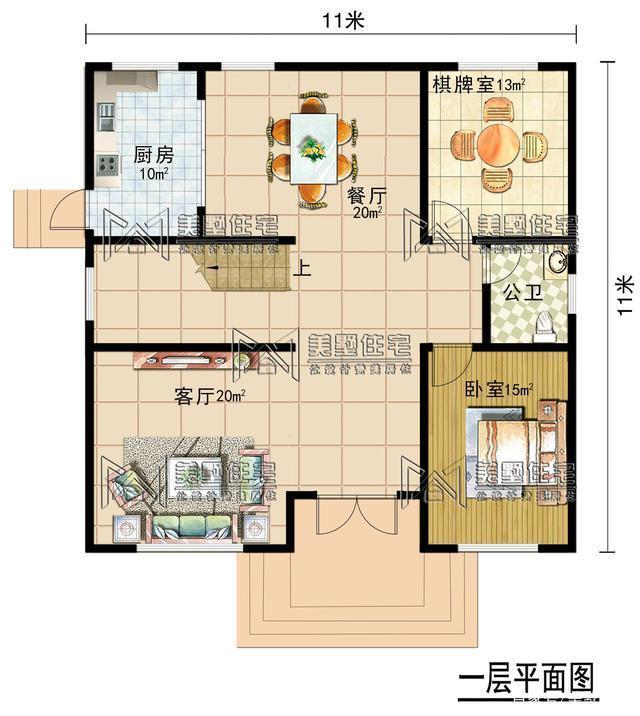今天就給大家分享一套自建房3層戶型占地只需11米X11米，符合很多地區(qū)農村宅基地標準!