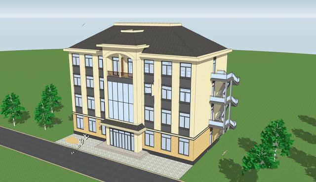 　　四層辦公樓設(shè)計(jì)時(shí)尚大氣，功能布局實(shí)用合理,值得您的收藏！