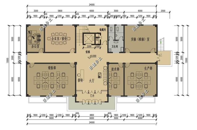　　四層辦公樓設(shè)計(jì)時(shí)尚大氣，功能布局實(shí)用合理,值得您的收藏！