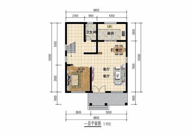 墅正面有一扇大的落地窗，用拱形的窗頭裝飾，帶有一股典雅和浪漫的氣息，這樣的別墅你喜歡嗎？