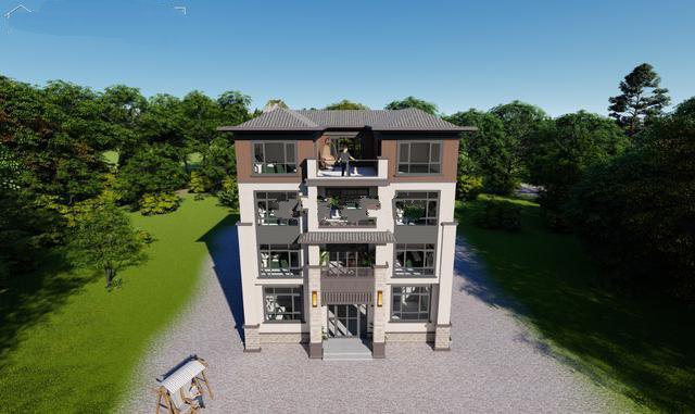 4層新中式別墅，設(shè)計(jì)新穎，功能區(qū)明確，簡(jiǎn)單大氣！