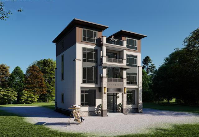 4層新中式別墅，設(shè)計(jì)新穎，功能區(qū)明確，簡(jiǎn)單大氣！