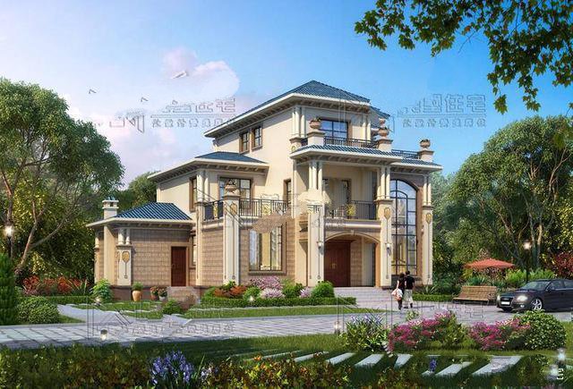 這款別墅造型沒有多余裝飾，整體非常簡練清爽，別墅看起來更加的精致！