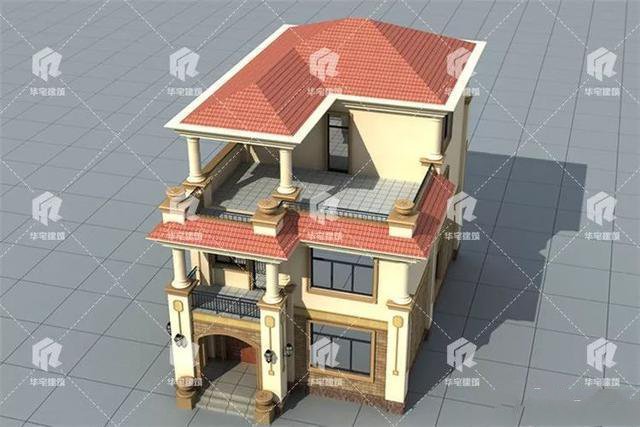 宅基地面積有限，但家庭人口眾多。如果你想要更多的房間，最好建三層,這款別墅推薦給您！