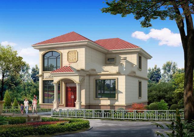 二樓100平方米的歐式新農(nóng)村別墅，高端大氣，南北通透，值得一建!