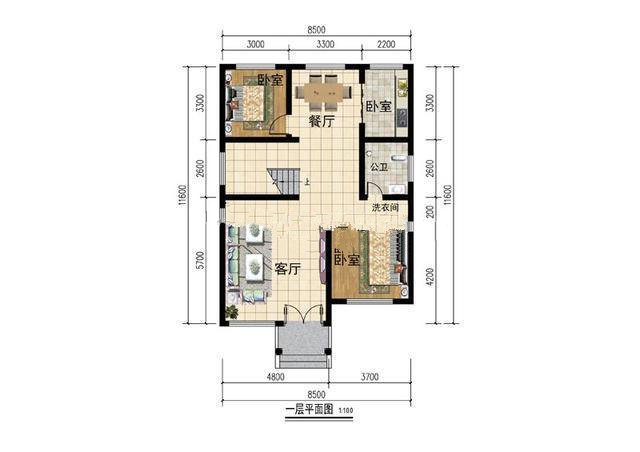 二樓100平方米的歐式新農(nóng)村別墅，高端大氣，南北通透，值得一建!