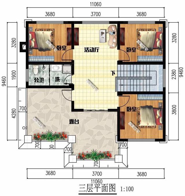 這兩棟別墅大小相似，屋頂設(shè)計(jì)不同，可以滿足不同人群的需求。這兩棟別墅采用新中式設(shè)計(jì)，復(fù)古碰撞時(shí)尚！