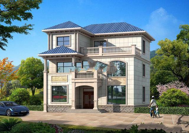 新農村二層半別墅設計圖，占地面積140平左右，采用的是磚混的結構形式,外觀時尚漂亮!