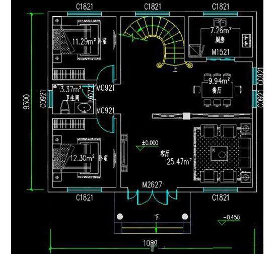 這兩款方案均為11米×9米的戶型，其建筑占地雖然只有1000平米，但是充分證明了小戶型有大價(jià)值的理論不是空穴來(lái)風(fēng)!