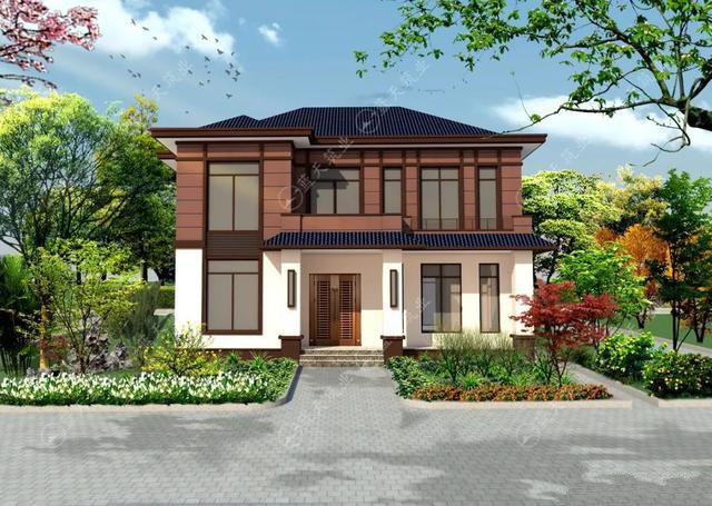 現(xiàn)代風格的自建房，也是新農(nóng)村建設的一大特色，外觀簡約自然又漂亮，如果你想建一棟很特別的住宅，選擇這款戶型準不會出錯。