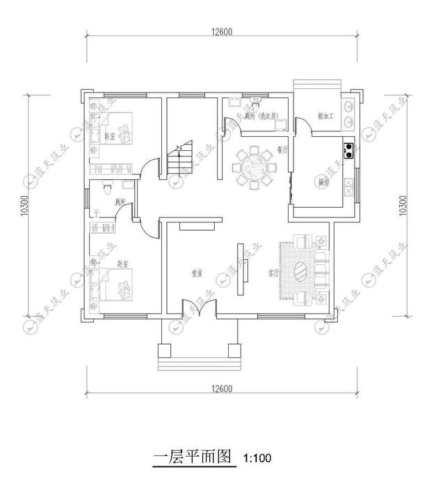 室內(nèi)布局合理實(shí)用，空間利用率高，一進(jìn)門(mén)正對(duì)神位，符合農(nóng)村生活需求,一座美好的別墅！