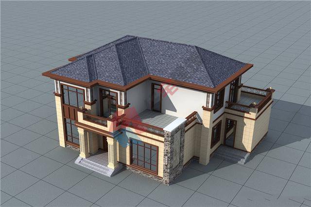 我們推薦一款新中式帶土灶二層別墅，占地180平米實用又經(jīng)濟,帶土廚房的大陽臺!