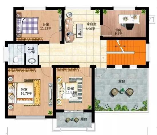 這款別墅根據(jù)農(nóng)村居住習(xí)慣設(shè)有堂屋神位，將品質(zhì)生活與傳統(tǒng)習(xí)俗相結(jié)合，適合廣大地區(qū)建造。