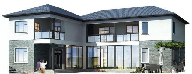 今天給大家?guī)硪惶字惺斤L(fēng)格別墅，外觀簡潔，經(jīng)濟(jì)實惠，經(jīng)久耐看!