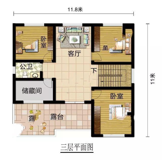 全屋加起來共有八間臥室，最適合農(nóng)村在家常住家庭，即使家中親友姐妹眾多，也有足夠的休息空間。